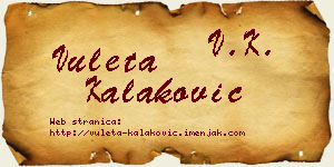 Vuleta Kalaković vizit kartica